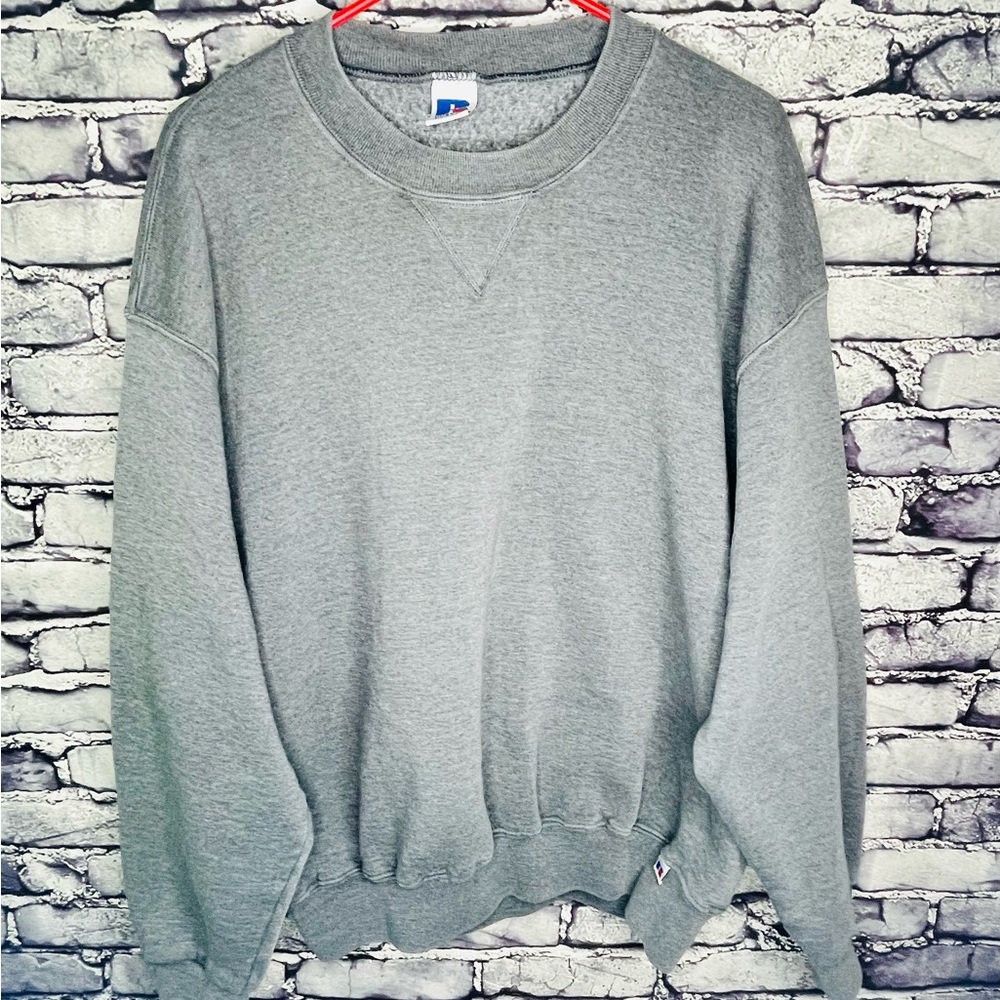 VINTAGE Russell Athletic Sweatshirt Mens XL Gray Crewneck 90s Casual logo Adult